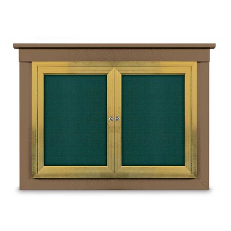 United Visual Products 18"x24" 1-Door Enclosed Outdoor Letterboard, Hdr, Green Felt/Black UV1186HDPLUS-BLACK-GREEN